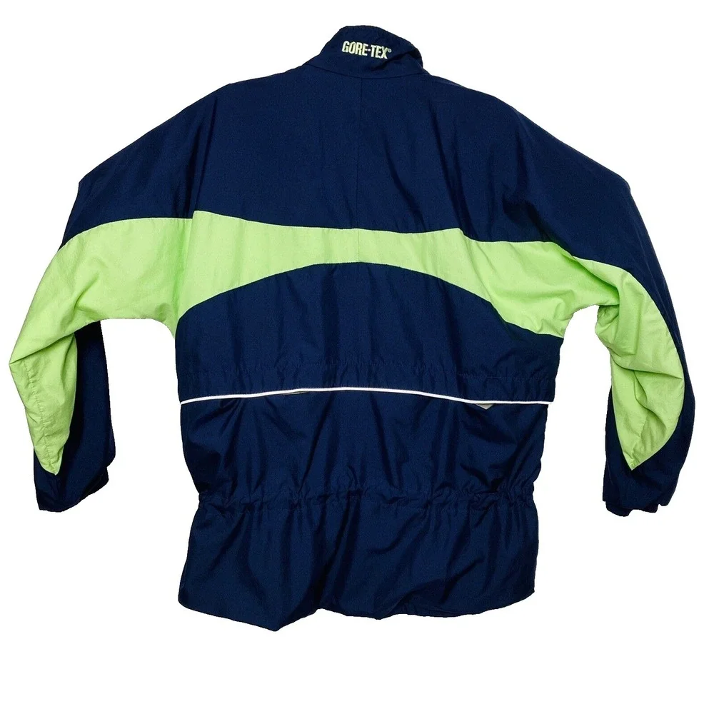 VTG INSPORT GORE-TEX Mens Navy Blue Green Colorblock Poly‎ Jacket Size Medium M
